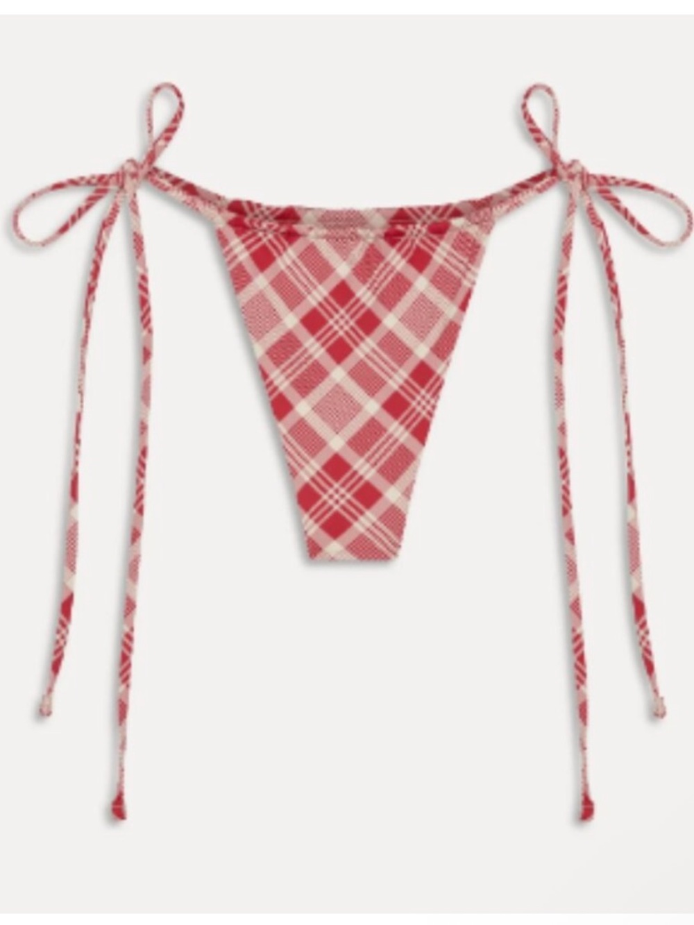 New! Frankie's Bikinis x Gigi Madrid Red Plaid Bikini Bottom 34347